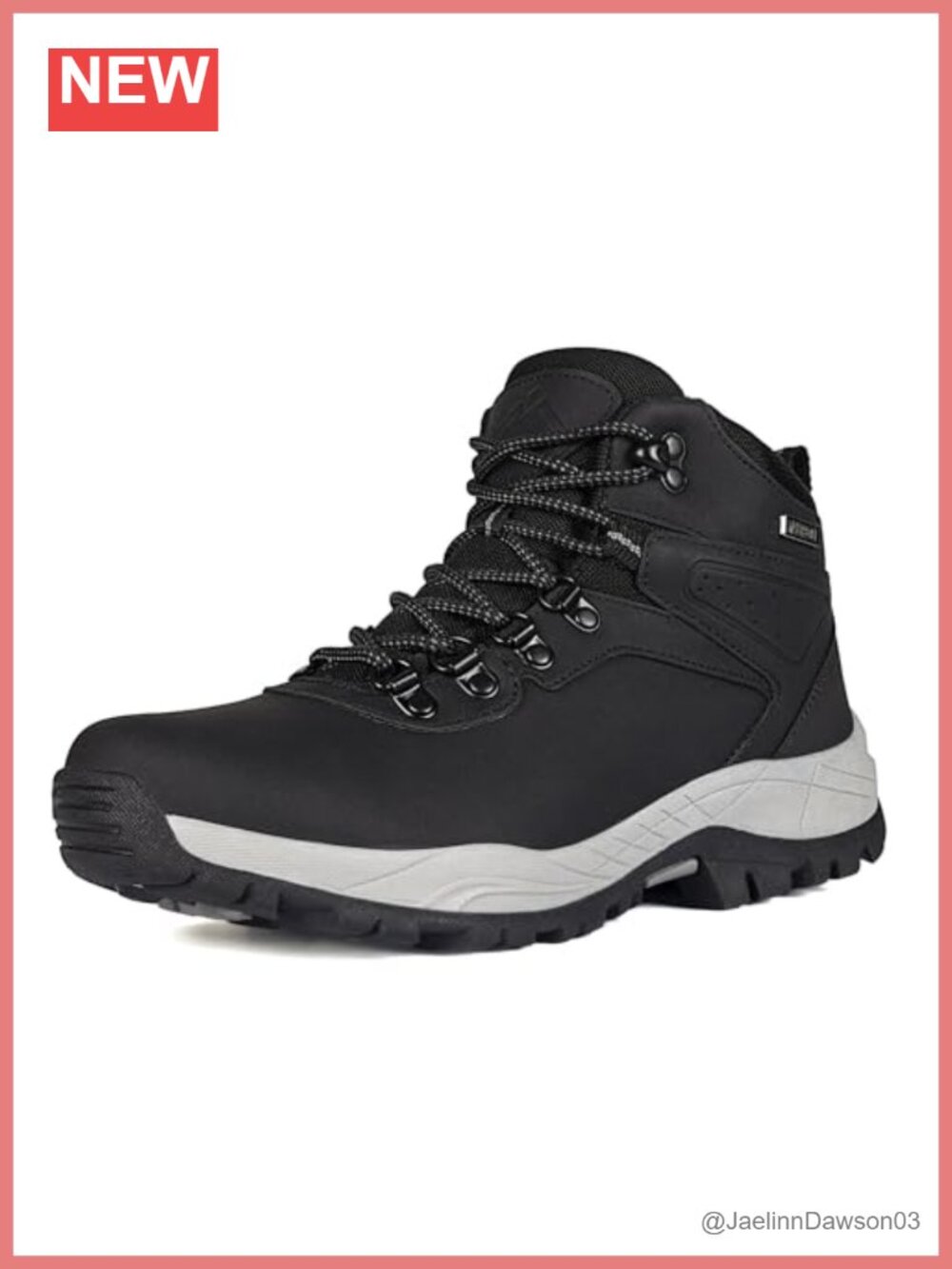 Women's Waterproof Faux Leather Hiking Boots Lightweight Slip Resistant Lace Up